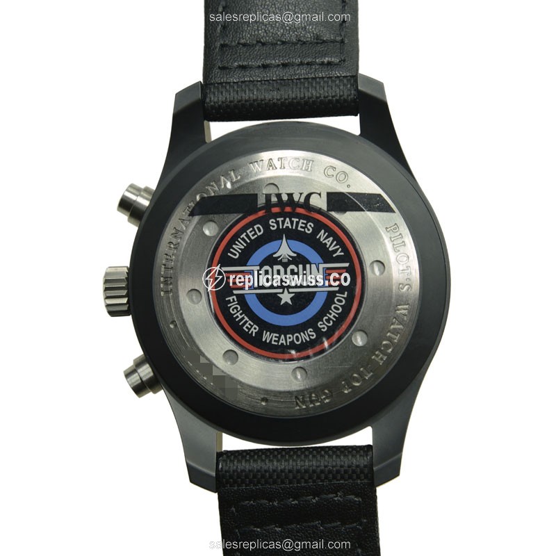 IWC PILOTS Replica - Automatic - Ceramics Case - Black Dial - Black Strap - View 3