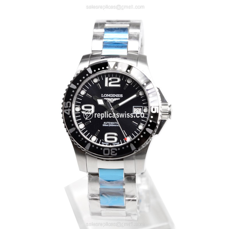 Longines Conquest Replica - Automatic - Black Dial on Steel - View 2