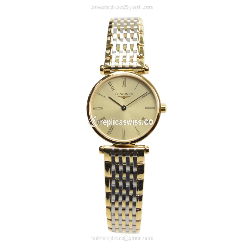 Longines L4.209.2.31.7 Replica - Quartz - Gold PVD Case - Gold Dial - Gold Strap - View 2