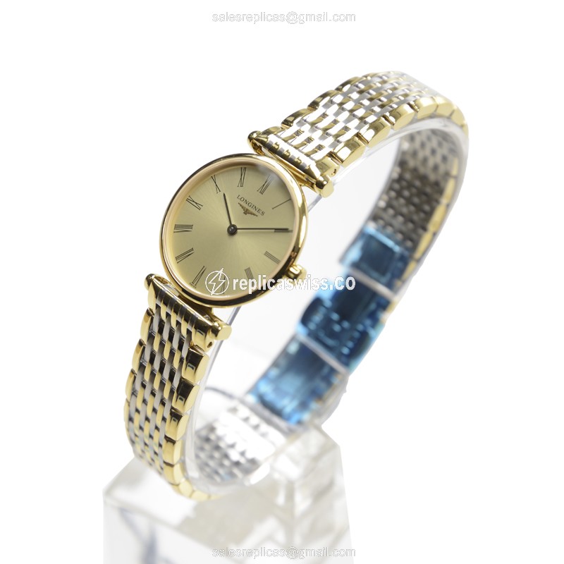 Longines L4.209.2.31.7 Replica - Quartz - Gold PVD Case - Gold Dial - Gold Strap - View 3