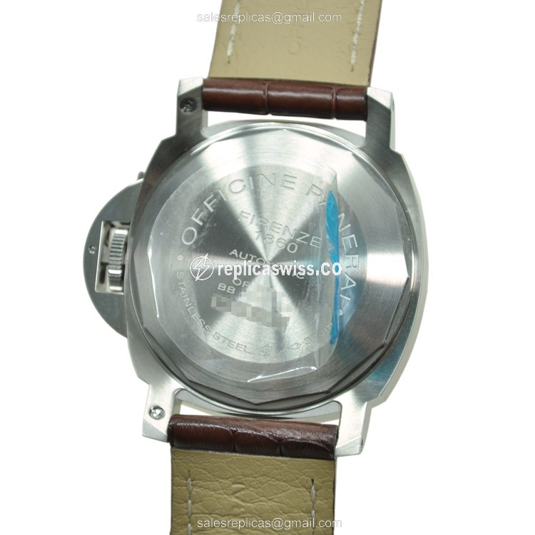 Panerai PAM00164 LUMINOR - Automatic - Steel - Black - Brown Alligator - Sapphire Crystal - View 3