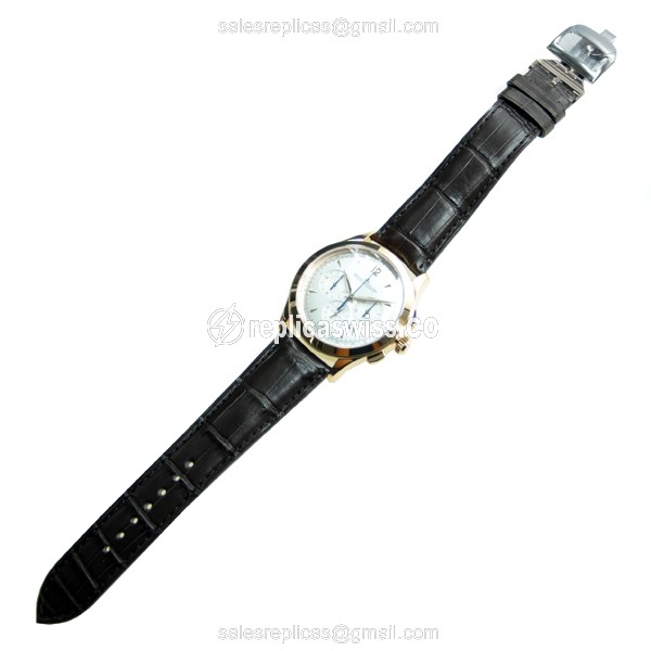 Jaeger-Lecoultre Q1532420 Replica - Ultra Thin - Automatic - 18kt Rose Gold - Silver Dial - Brown Alligator Strap - View 2
