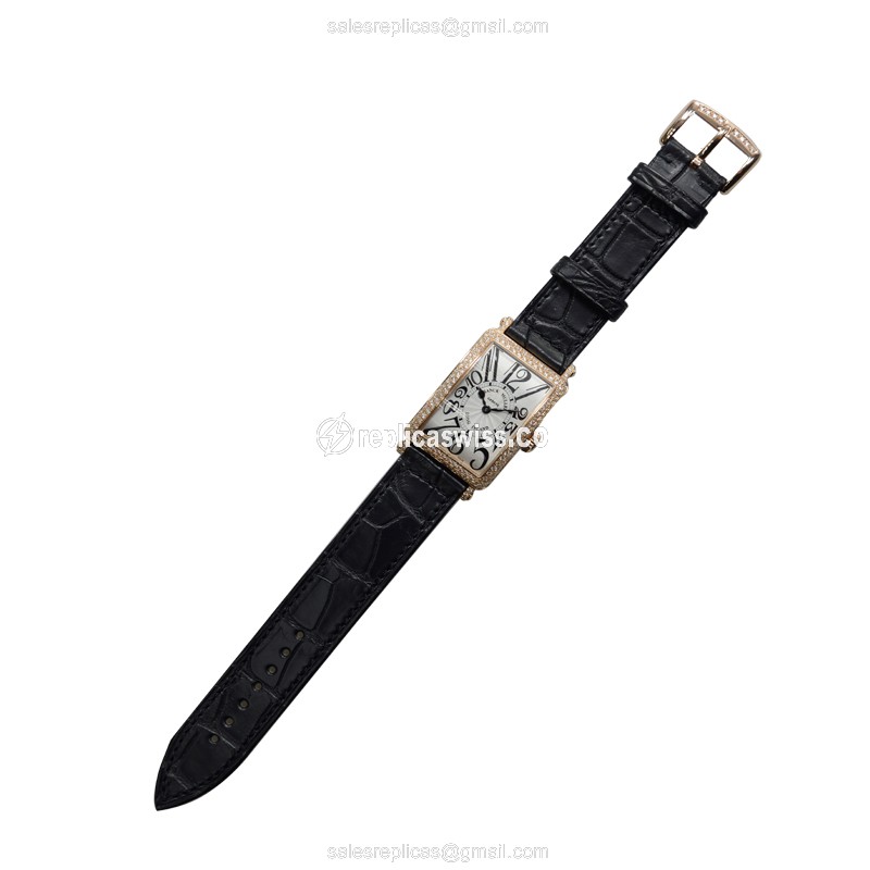 Franck Muller 902 QZ D Long Island Quartz 18kt Rose Gold Buckle Leather Black - View 2