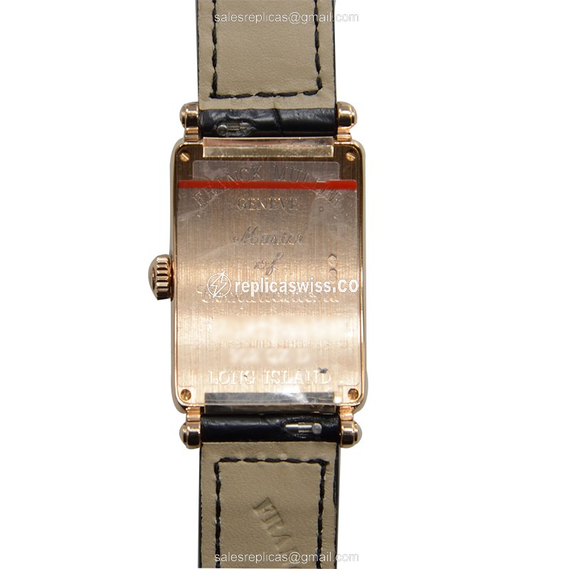 Franck Muller 902 QZ D Long Island Quartz 18kt Rose Gold Buckle Leather Black - View 3