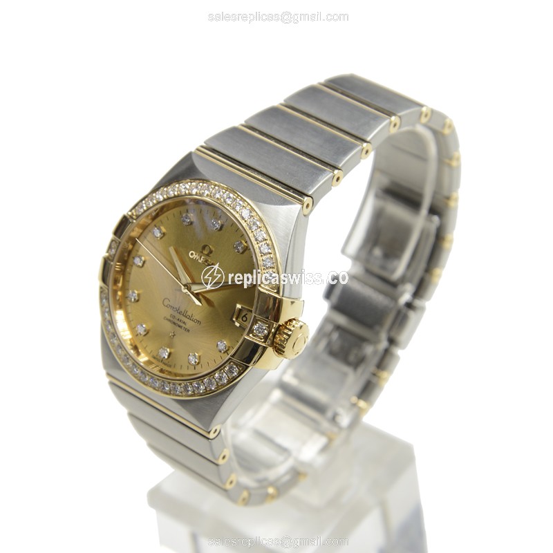 Omega 123.25.38.21.58.001 CONSTELLATION Automatic 18kt Gold & Diamond & Steel - View 3