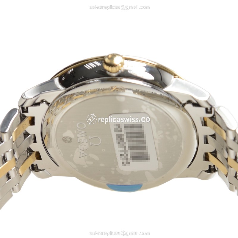 Omega De Ville Replica - Automatic 18kt Gold/Steel - Silver Dial - Silver Strap - View 4