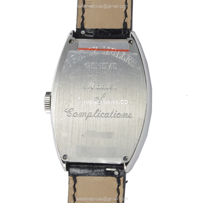 Franck Muller 5850 SC Curvex - Automatic - Stainless Steel - Silver Dial - Black Leather Strap - View 2