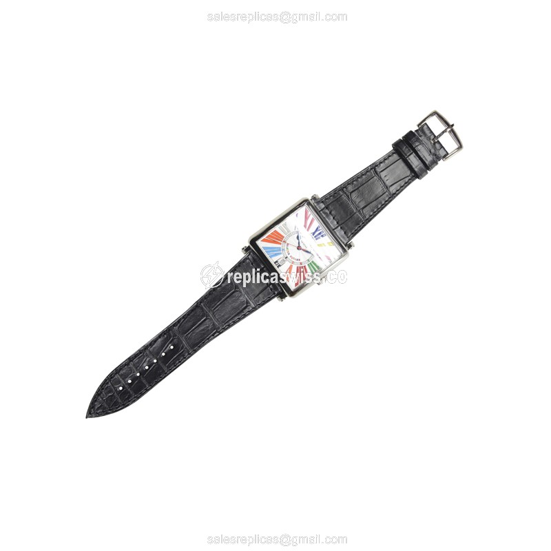 Franck Muller 6000 H SC DT COL DRM R Master Square - Automatic | Steel Case | Silver Dial | Black Alligator Strap - View 2