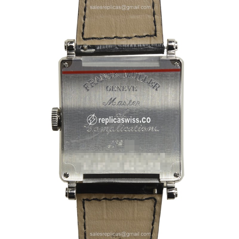 Franck Muller 6000 H SC DT COL DRM R Master Square - Automatic | Steel Case | Silver Dial | Black Alligator Strap - View 3