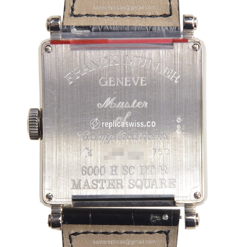 Franck Muller 6000 H SC DT R OG Replica - Automatic - 18kt Gold - Silver Dial - Black Alligator Strap - View 3