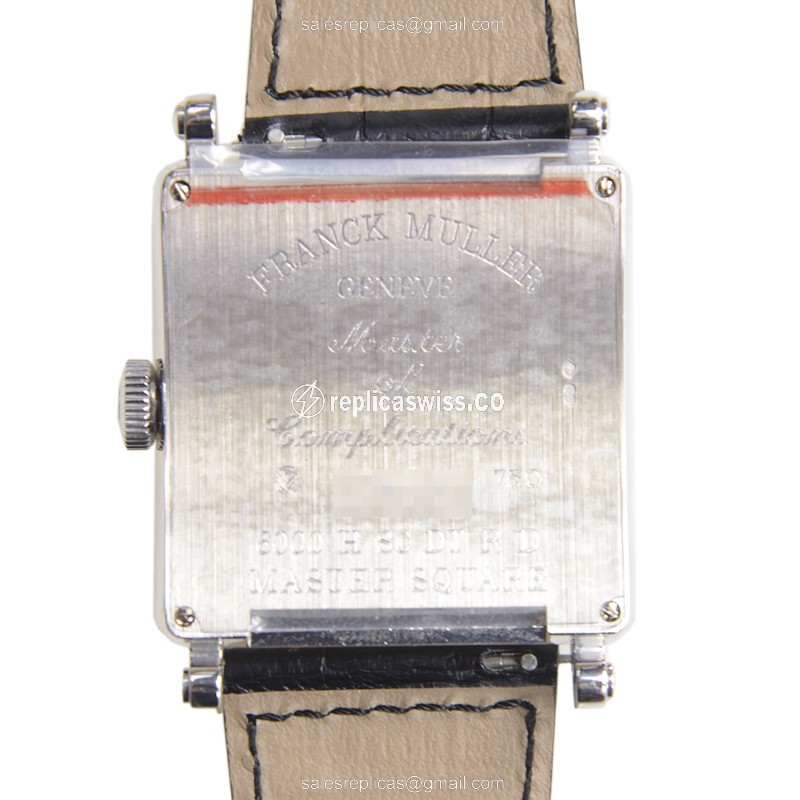 Franck Muller 6000 H SC DT R D OG Master Square - 18kt White Gold - Diamond - Automatic - Silver Dial - View 3
