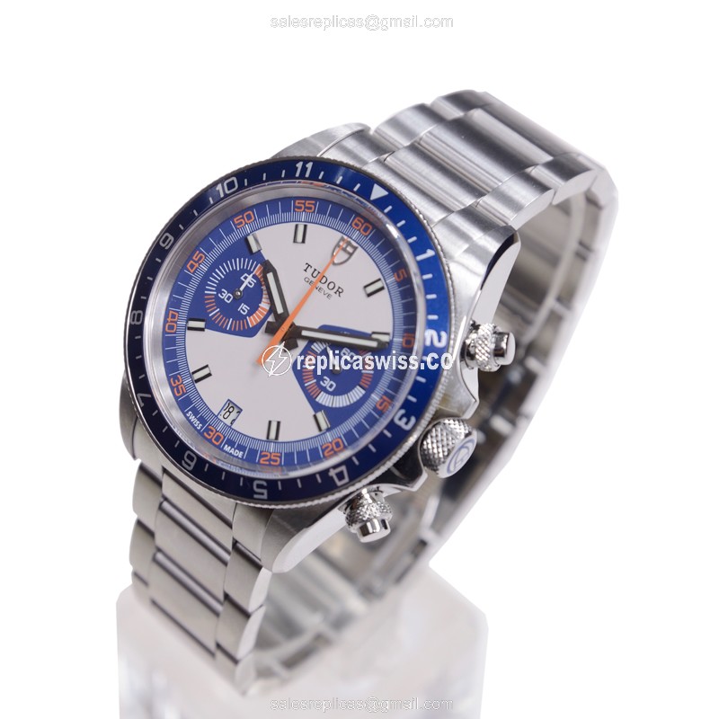 Tudor Heritage Chrono Replica - Automatic - Blue Dial, Steel Case - View 3