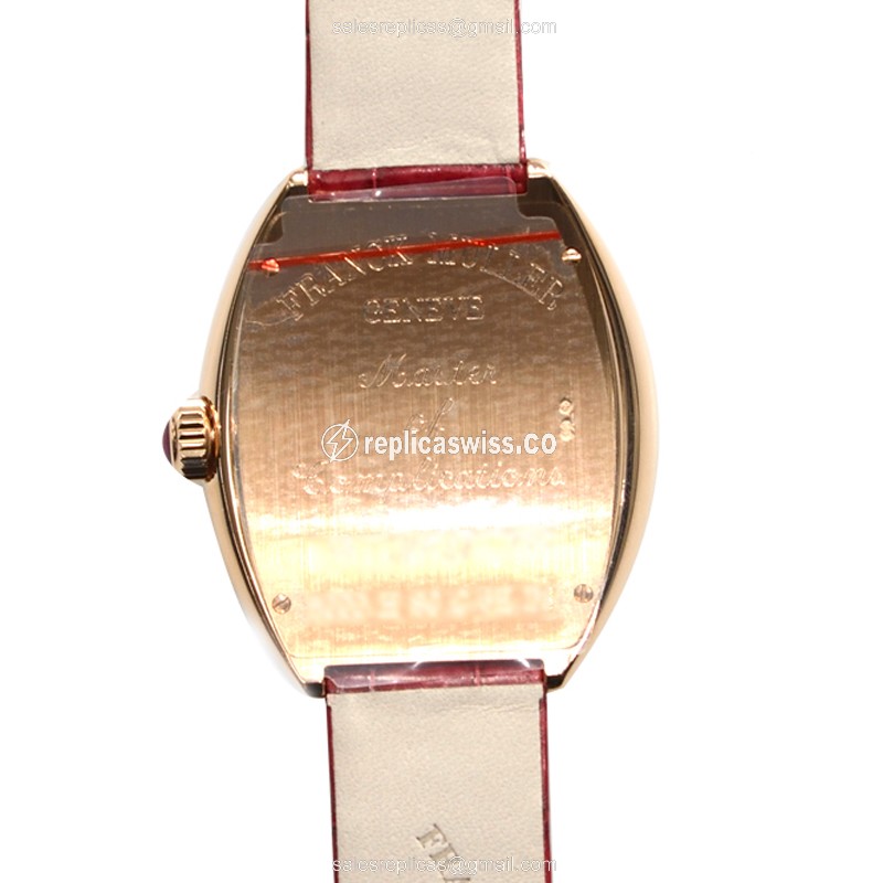 Franck Muller 5000 H SC C 6H D3 Replica - Automatic - 18kt Rose Gold - Diamonds - Silver Dial - View 3
