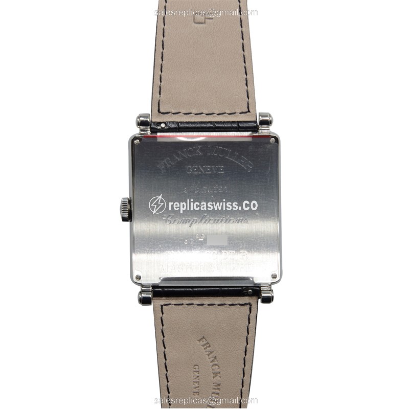Franck Muller 6000 K SC DT R Master Square - Automatic - Silver Dial on Leather Strap - View 3