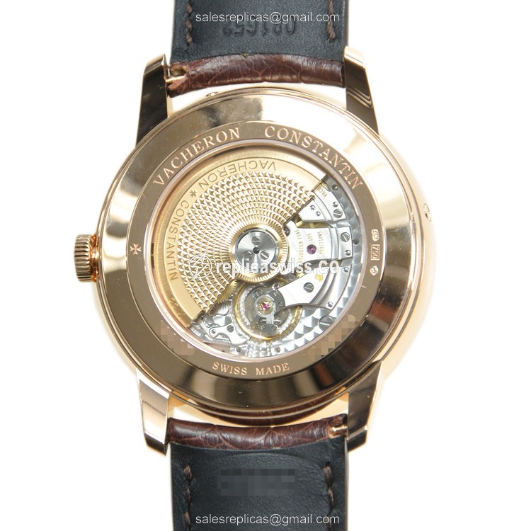 Vacheron Constantin Patrimony Traditionnelle 86020/000R-9239 - Automatic 18kt Rose Gold - White Dial - Brown Alligator Strap - View 3