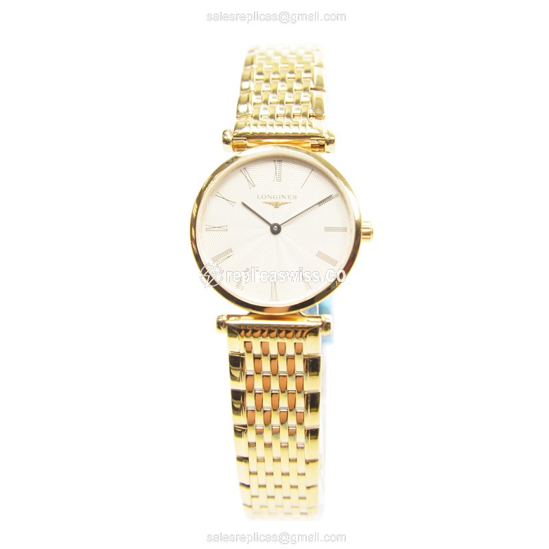 Longines L4.209.2.41.8 Replica - Quartz - Gold PVD - Beige Dial - View 2