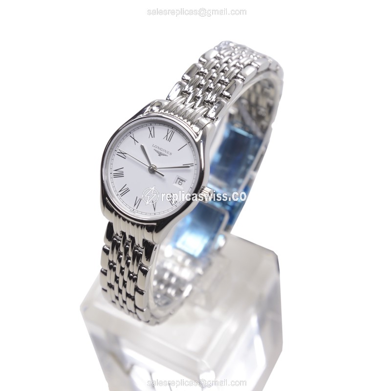 Longines Lyre Quartz Replica - Stainless Steel - White Dial, Silver Clasp - View 3