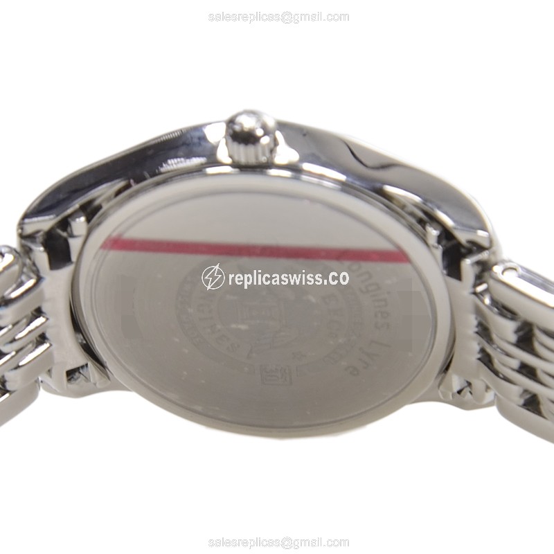 Longines Lyre Quartz Replica - Stainless Steel - White Dial, Silver Clasp - View 4