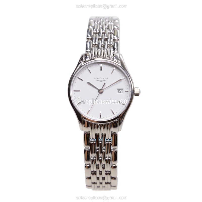 Longines Lyre Quartz - Stainless Steel Case, White Dial - Steel Clasp, Silver Strap - View 2