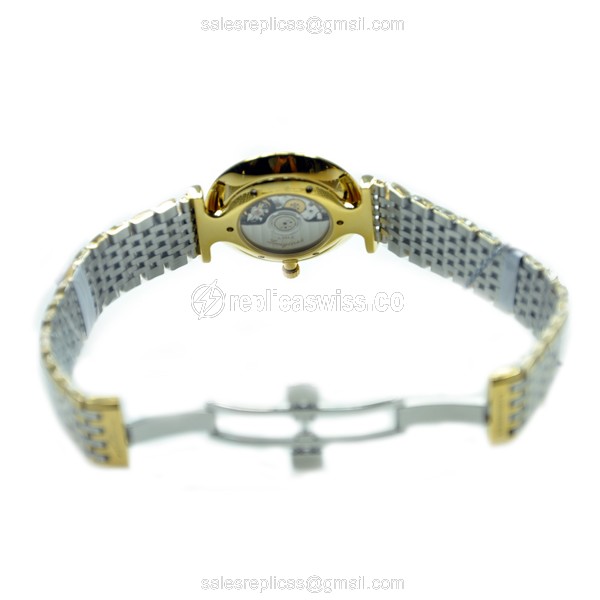 Longines LA GRANDE Replica - Automatic - 18kt Gold Case - White Dial, Silver Clasp & PVD Gold Strap - View 3