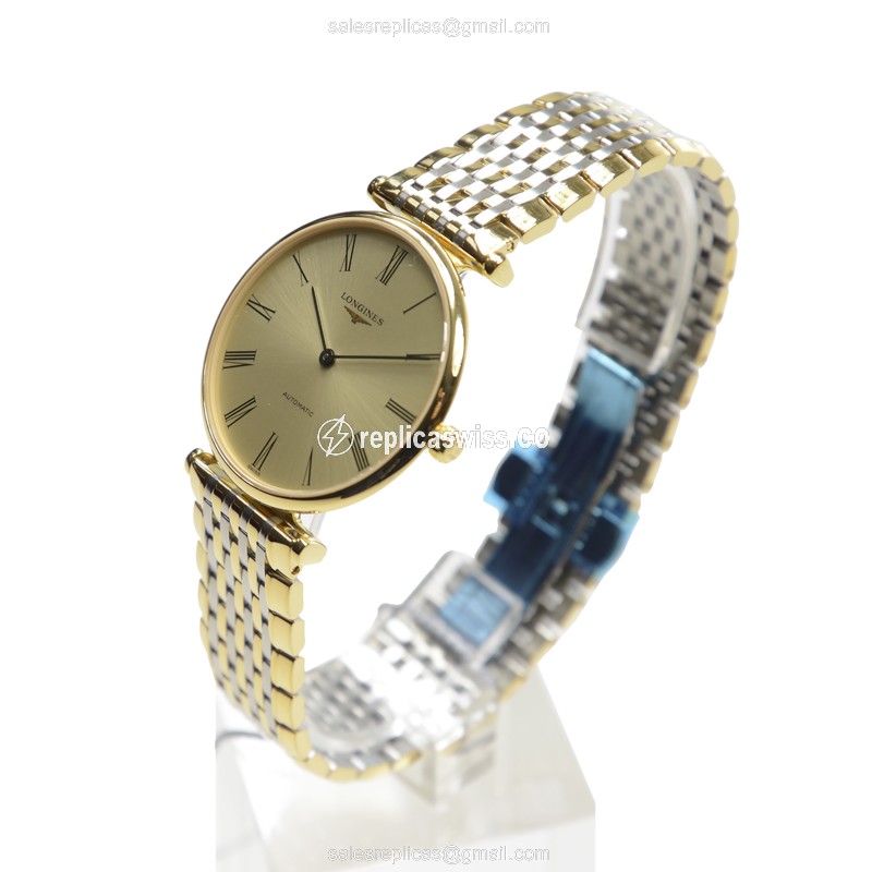 Longines LA GRANDE Replica - 18kt Gold - Automatic - Gold Dial - Gold Clasp & Strap - View 3