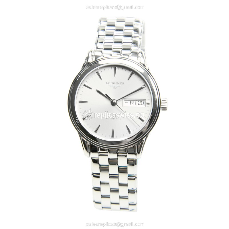 Longines Flagship Replica - Automatic - Stainless Steel Case - Silver Dial - View 2