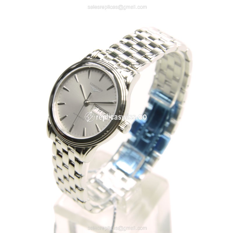 Longines Flagship Replica - Automatic - Stainless Steel Case - Silver Dial - View 3
