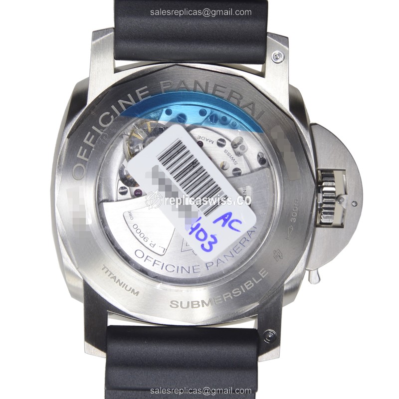 Panerai PAM00305 LUMINOR Replica - Automatic - Titanium Case - Black Dial - Rubber Strap - Buckle Clasp - View 3