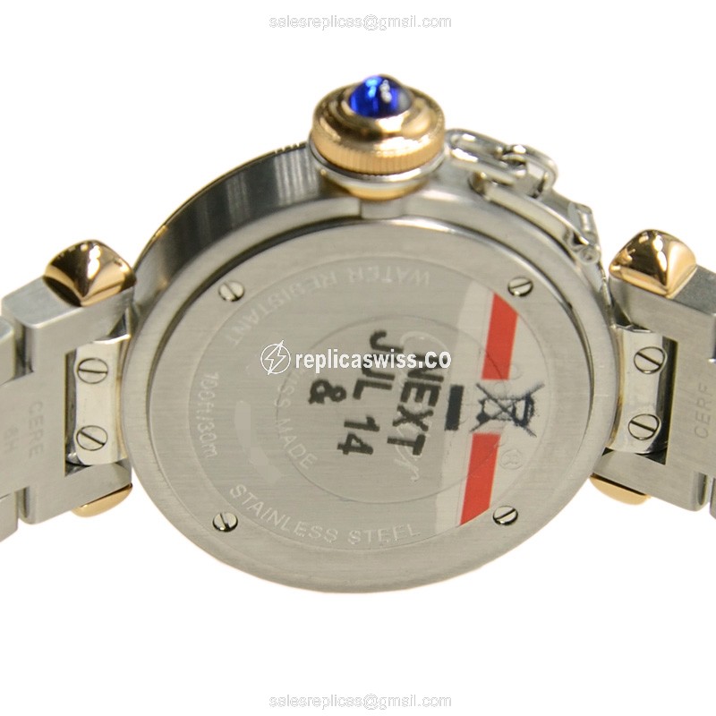 Cartier Pasha De Cartier Quartz - Steel Case - Silver Dial - 18kt Steel Strap - View 4