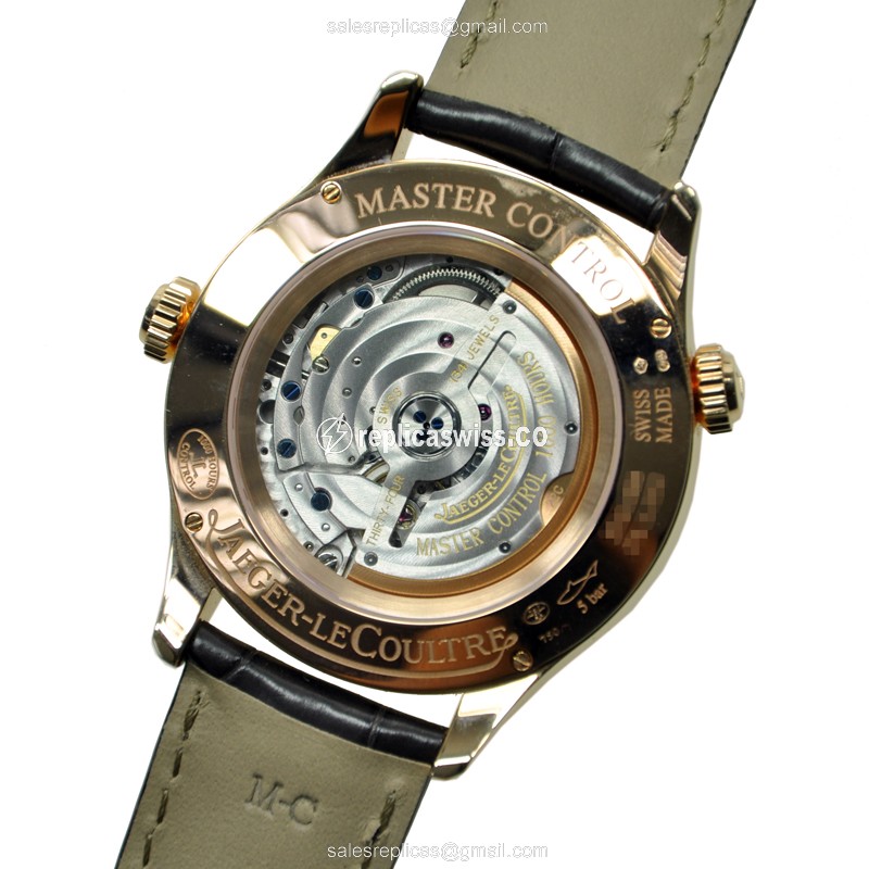 Jaeger-Lecoultre Q1422421 Replica - Ultra Thin - Automatic - Rose Gold - Silver Dial - Brown Alligator Strap - View 3