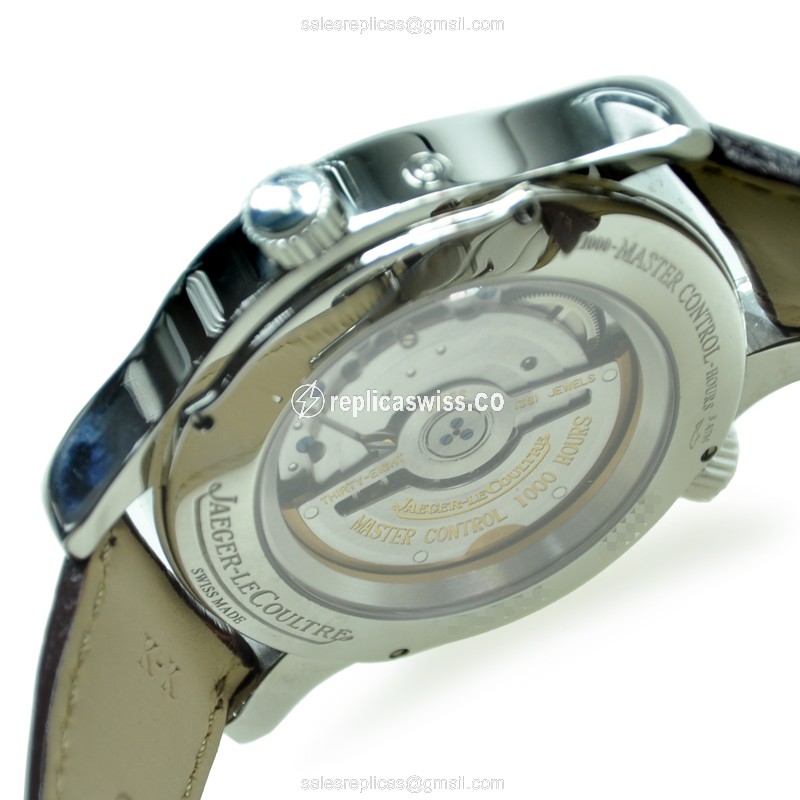 Jaeger-Lecoultre Q1508420 Replica - Ultra Thin - Automatic - Steel Case - Silver Dial - Brown Alligator Strap - View 4