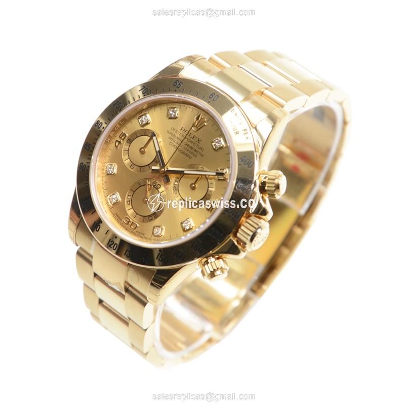 Rolex Daytona Replica | Automatic | Gold Case | Gold Dial, Gold Clasp & Gold Strap - View 3