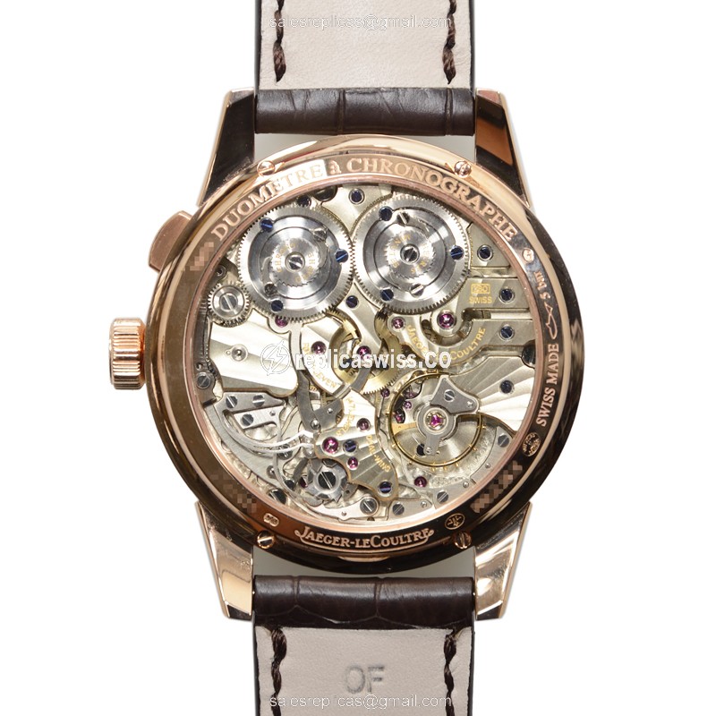 Jaeger-Lecoultre Q6012521 DUO - Manual - 18kt Rose Gold - Silver Dial - Brown Alligator Buckle - View 3