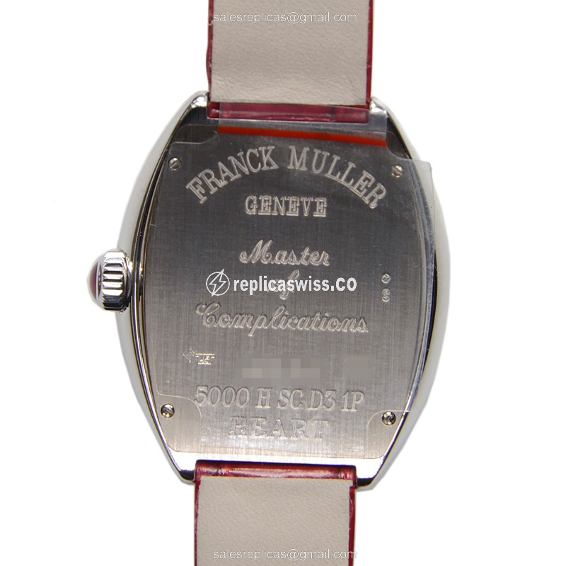 Franck Muller 5000 H SC D3 1P OG Replica - Automatic - 18kt Gold - Diamond Case - Silver Dial - View 3