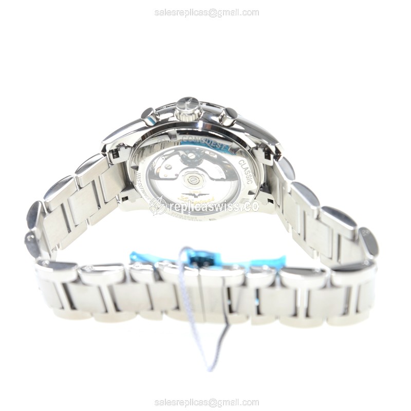 Longines CONQUEST CLASSIC Replica - Automatic - Steel Case, Black Dial - Silver Steel Strap - View 4