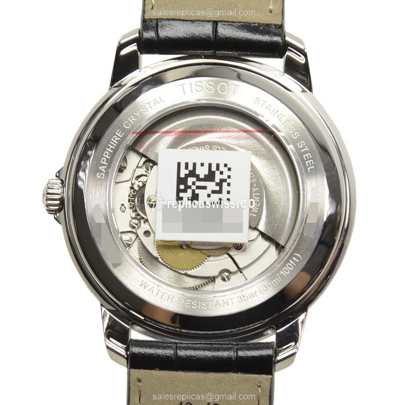 Tissot T-CLASSIC Automatic - Stainless Steel - Black Dial - Leather Strap - Clasp - View 3