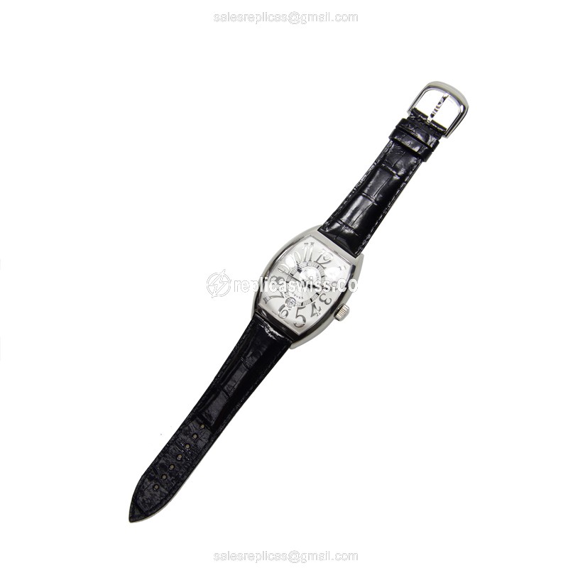 Franck Muller 8880 SC REL AC Replica - Automatic - Steel Case - Silver Dial - Black Alligator Strap - View 2