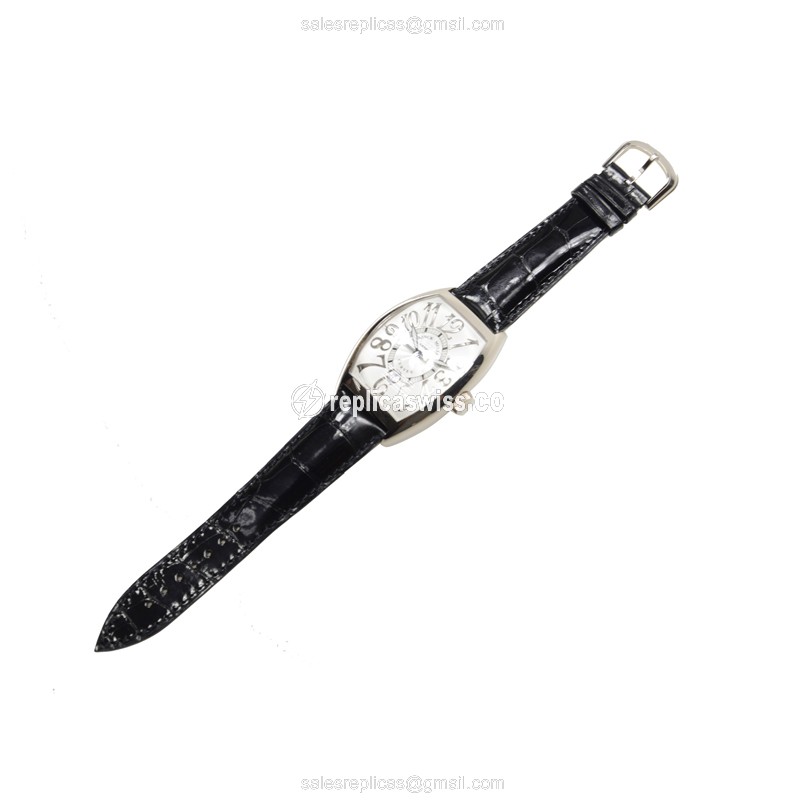 Franck Muller 8880 SC REL Replica - Automatic - 18kt Gold Case - Silver Dial on Black Alligator Strap - View 2