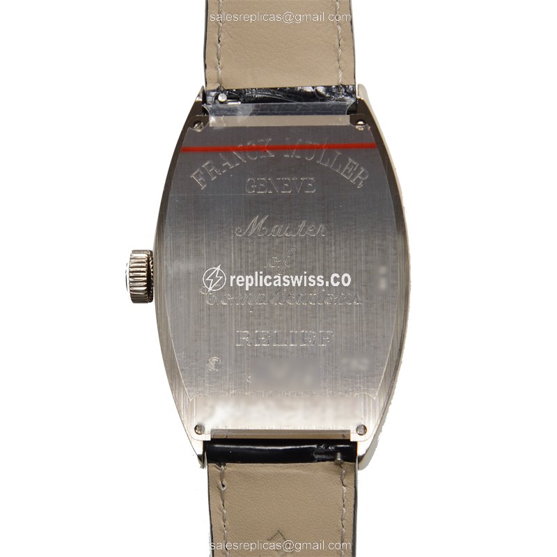 Franck Muller 8880 SC REL Replica - Automatic - 18kt Gold Case - Silver Dial on Black Alligator Strap - View 3