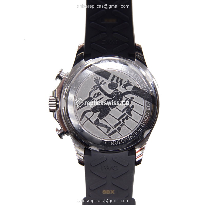IWC Portuguese Replica - Automatic - Steel - Blue Dial - Black Rubber Strap - View 3