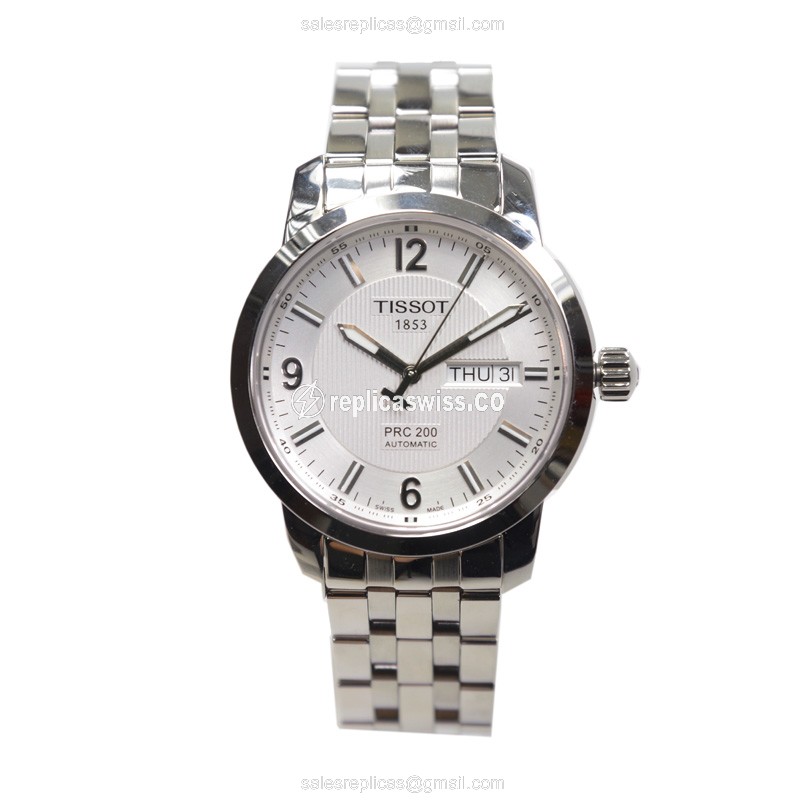 Automatic Tissot T-SPORT Replica - Silver Steel Case - Silver Dial - Steel Band - View 2