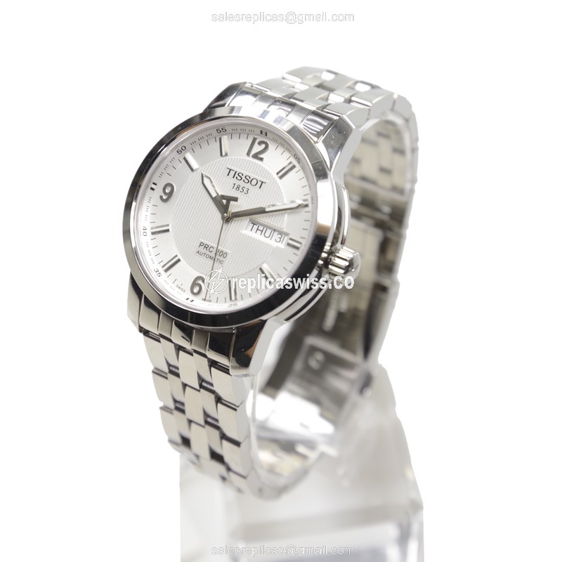 Automatic Tissot T-SPORT Replica - Silver Steel Case - Silver Dial - Steel Band - View 3