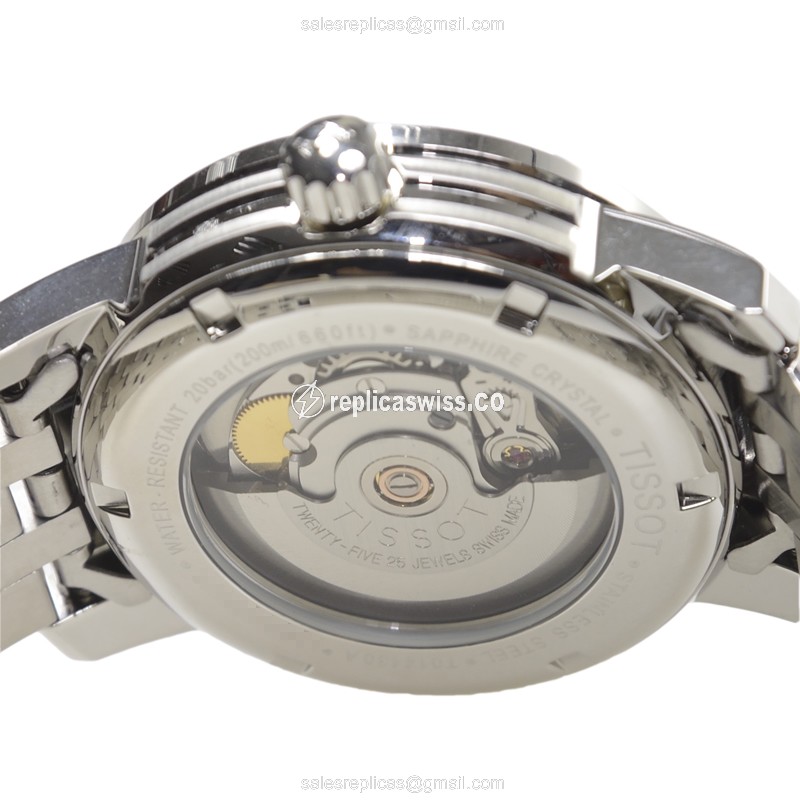Automatic Tissot T-SPORT Replica - Silver Steel Case - Silver Dial - Steel Band - View 4