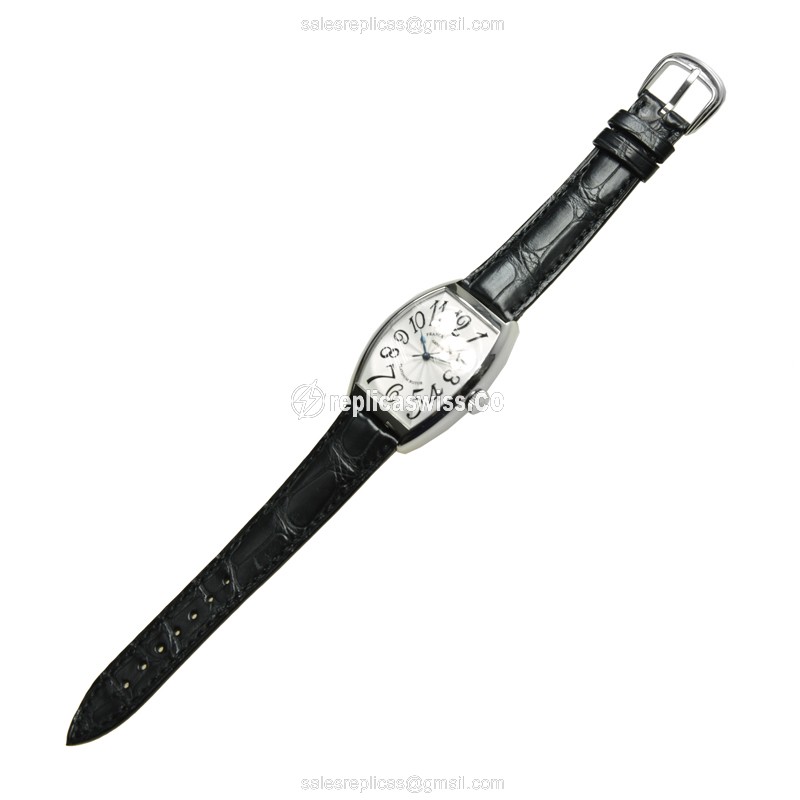 Franck Muller 6850 SC REL AC Curvex Replica - Automatic - Steel Case - Silver Dial, Black Alligator Strap - View 2