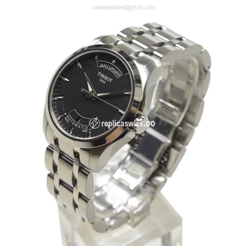 Automatic Tissot T-CLASSIC Replica - Black Dial - Steel Case & Band - View 3