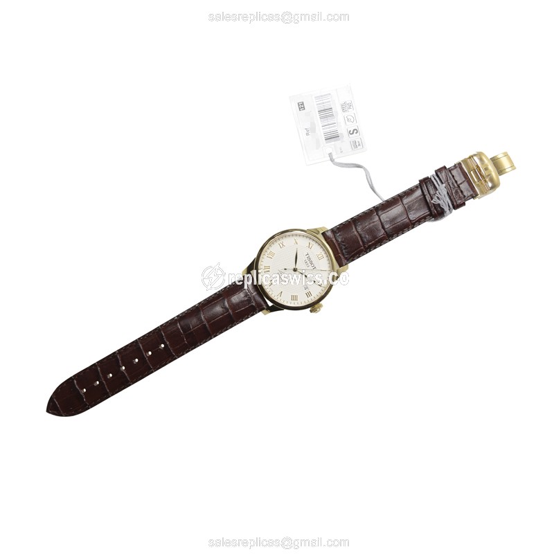Rolex T-CLASSIC Replica - Automatic - Stainless Steel - Silver Dial - Brown Leather Strap - View 2