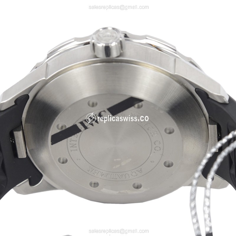 IWC AQUATIMER Replica - Automatic - Stainless Steel - White Dial - Black Rubber Strap - View 4