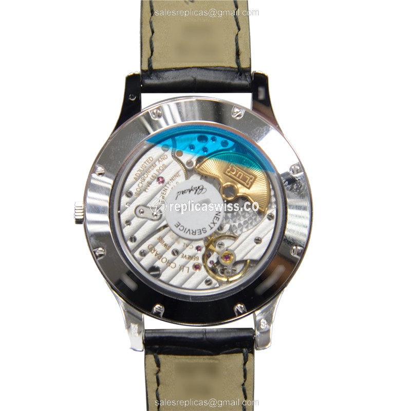 Chopard L.U.C 161920-1004 - Auto - 18kt White Gold - Silver Dial - Black Alligator Buckle - View 3