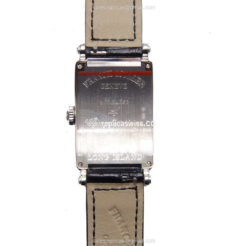 Franck Muller 902 QZ D 1R Replica - Quartz - 18kt White Gold - Diamond Silver Dial, Black Alligator Strap - View 3