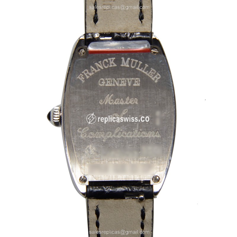 Franck Muller 1752 QZ D 1P CINTREE CURVEX - Quartz - 18kt White Gold - Diamond - Silver Dial - Black Alligator Buckle - View 3